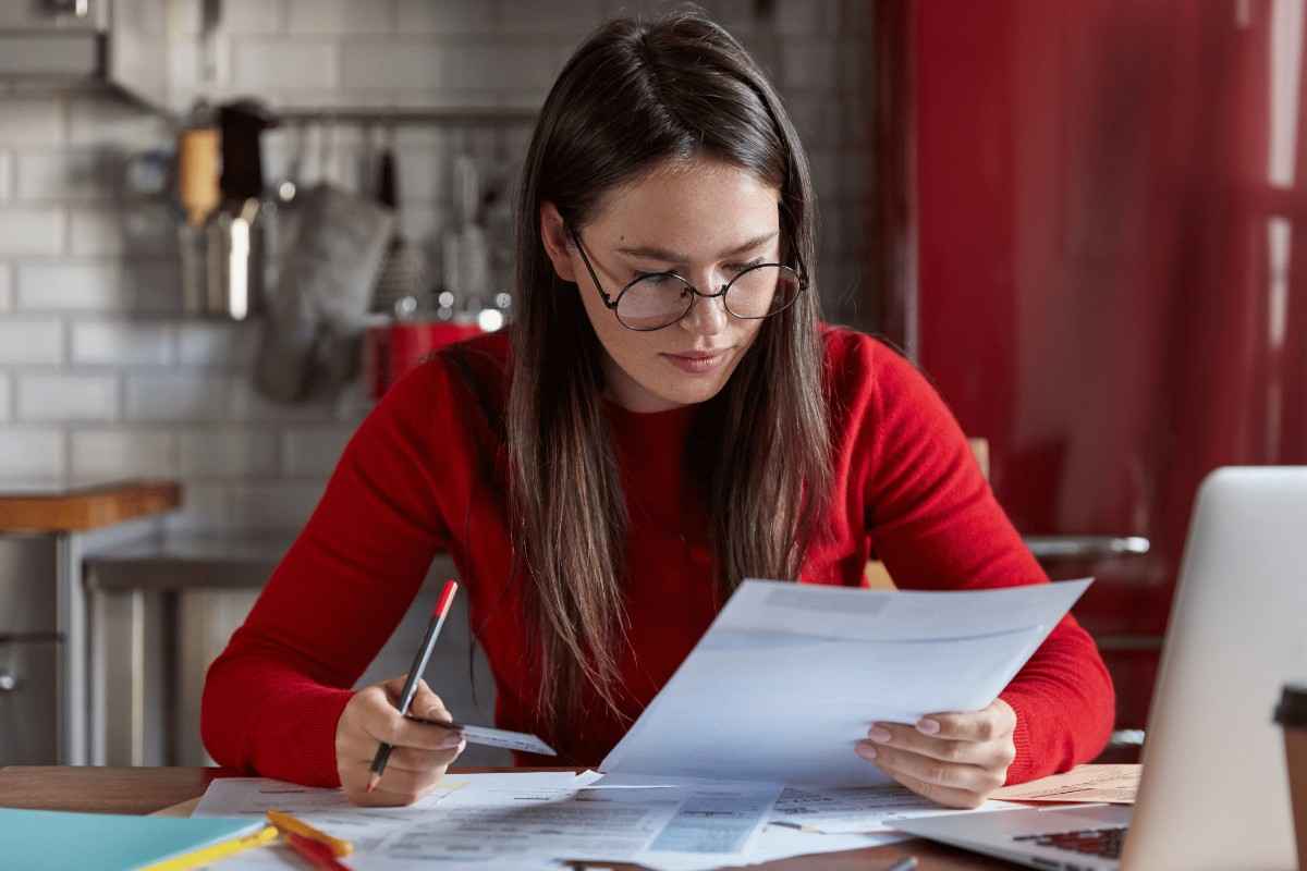 Focused woman working